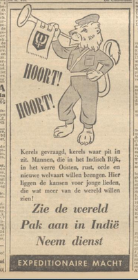 Oproep in de krant 10 september 1945