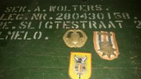 Scheepskist van Soldaat Woters met Orde en Vrede en infanterie embleem en embleem 6-8 RI