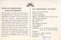 ansichtkaart inhoud kerstpakket 1949 NIWIN achterkant
