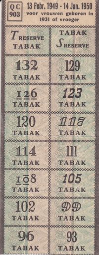 1949 Distributiebon Tabak 01