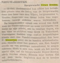 Burgerwacht Nieuw Heeten Masselink 1935