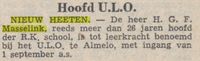 Leerkracht ULO Almelo 1956
