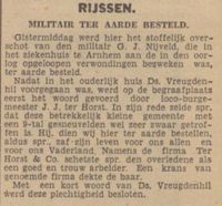 Nijveld krantenartikel Twentsch Dagblad Tubantia 12 juli 1940